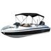 Summerset Elite Eevelle Premium Sun Shade 3 Bow Bimini Top - Waterproof Boat Canopy Bimini Support Poles Aluminum Frame 54 HPontoon Bimini Top -Black 6 L x 54 H x 79 -84 W