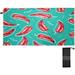 Coolnut Beach Towels Red Peppers on A Simple Turquoise Background Camping Towels Sand Free Beach Towel 30 x60 Large Beach Towels Quick Dry Bath Travel Towels Pool Yoga Beach Mat for Men Women