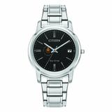 Women's Citizen Watch Silver Culinary Institute of America Steels Eco-Drive Black Dial Stainless Steel