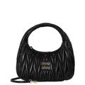 Miu Miu Damen Handtasche WANDER HOBO BAG small aus Nappaleder, schwarz, Einheitsgröße