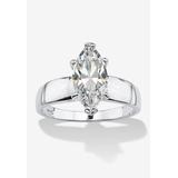Women's 2.11 Cttw. Marquise-Cut Cubic Zirconia .925 Sterling Silver Solitaire Ring by PalmBeach Jewelry in Silver (Size 9)