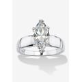 Women's 2.11 Cttw. Marquise-Cut Cubic Zirconia .925 Sterling Silver Solitaire Ring by PalmBeach Jewelry in Silver (Size 8)