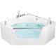 Modern Corner Bathtub Whirlpool Massage Function with Headrests Acrylic 1500 x 1500 mm White Cantalla - White