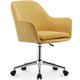 Swivel Office Chair with Armrests - Lumby Yellow Steel, Corduroy, Nylon - Yellow
