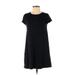 Gap Casual Dress - Shift Crew Neck Short sleeves: Black Print Dresses - Women's Size X-Small