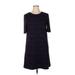 Donna Morgan Casual Dress - Shift Crew Neck Short sleeves: Purple Color Block Dresses - Women's Size 14
