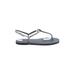 Havaianas Sandals: Silver Print Shoes - Women's Size 37 - Open Toe