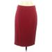 Ann Taylor Casual Pencil Skirt Knee Length: Burgundy Print Bottoms - Women's Size 8