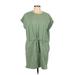 Wishlist Casual Dress - Mini Crew Neck Short sleeves: Green Print Dresses - Women's Size Large