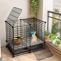 Indoor Rabbit House Large, Rabbit Cages With Sliding Tray Removal And Foot Mats, Rabbit Chinchilla Hamster Hutch Cottage With Wheel Chocks, Small Animal Playpen ( Color : Black-A , Size : 75*39*48CM )