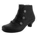 Memmyly Cowboy Boots Women's Summer Medieval Boots Small Heel Short Shaft Ankle Boots Leisure Cowboy Boots Women Boots Outdoor with Zip Ankle Boots Mini Boots for Women, black, 8 UK