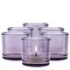 TREND FOR HOME 6 Glass Tealight Holders H: 8 cm Ø 9 cm Candle Jars for Candle Making Round Purple Candle Holder Tealight Candle Holders for Living Room Tea Light Holder | 250 ml | Luna