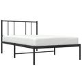 vidaXL Metal Bed Frame with Headboard, Bed Base for Single Bed, Mattress Foundation for Bedroom, Bedstead, Black 75x190 cm Small Single