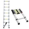 Aluminium Lightweight 2.6M 8.5Ft Telescopic Telescoping Ladders Multi-Purpose Folding Extension Portable Climb Loft Ladder for Indoor Outdoor Activity Easy Carry with Safety Lock