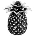 Exclusive Large Black Ceramic with Diamante Pineapple Storage JAR with LID, Height: 23.5cm