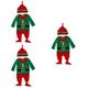 ABOOFAN 3 Sets Baby Christmas Clothes Baby Elf Hat Baby Elf Costume Baby Christmas Pajama Santa Romper Baby Christmas Baby Outfit Baby Elf Romper Long Sleeve Newborn One-piece Pants Cotton
