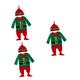 ABOOFAN 3 Sets Baby Christmas Clothes Baby Elf Costume Baby Christmas Pajama Baby Christmas Romper Baby Christmas Dress Baby Holiday Outfits Baby Elf Hat Newborn Cotton Long Sleeve Rompers