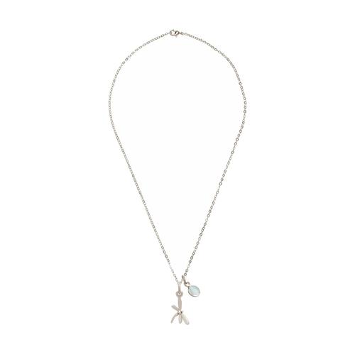 Gemshine – Halskette mit Anhänger ‚Libelle – Chalcedon‘ Ketten Weiss Damen