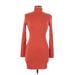 Fashion Nova Casual Dress - Sweater Dress: Orange Solid Dresses - Women's Size Medium