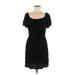 Rewind Casual Dress - Mini: Black Print Dresses - Women's Size Medium