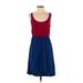 American Eagle Outfitters Casual Dress - High/Low Scoop Neck Sleeveless: Burgundy Print Dresses - Women's Size Small