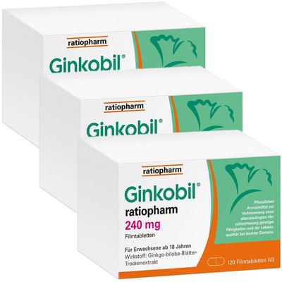 Ginkobil Ratio 240Mg 3er-Pack 3x120 St Filmtabletten Image