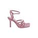 Zara Heels: Strappy Stilleto Cocktail Party Pink Print Shoes - Women's Size 36 - Open Toe