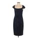 David Meister Cocktail Dress - Sheath: Blue Print Dresses - Women's Size 4