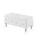 House of Hampton® Jakkele Faux Leather Storage Bench Faux Leather/Upholstered/Leather in Gray/White | 17.7 H x 38.2 W x 18.1 D in | Wayfair