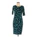 Lularoe Casual Dress - Sheath: Teal Polka Dots Dresses - Women's Size Medium