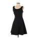 Express Casual Dress - A-Line Scoop Neck Sleeveless: Black Print Dresses - Women's Size X-Small