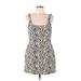 Bec & Bridge Casual Dress - Sheath Plunge Sleeveless: Ivory Zebra Print Dresses - Women's Size 14
