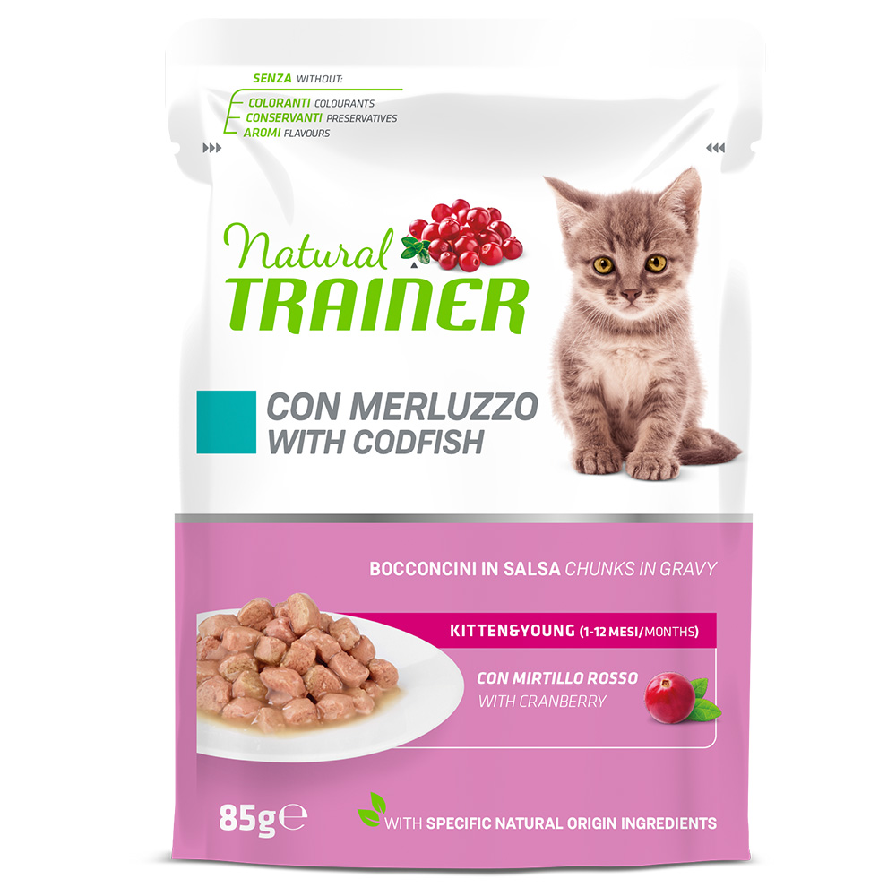 Natural Trainer Kitten & Young - 12 x 85 g Merluzzo