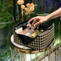 Borsa per cosmetici pied de poule borsa da viaggio per donna in pelle impermeabile per trucco