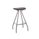 Tabouret de bar en cuir et croûte de cuir gris 50 cm