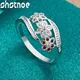 Shstone Sterling Silber Mode Charme rot weiß lila Zirkon Blumen ring für Frauen Braut Eheringe