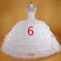 Weiß 6 Reifen großen Petticoat Slips Tüll Röcke lange geschwollene Krinoline Unterrock für Ballkleid