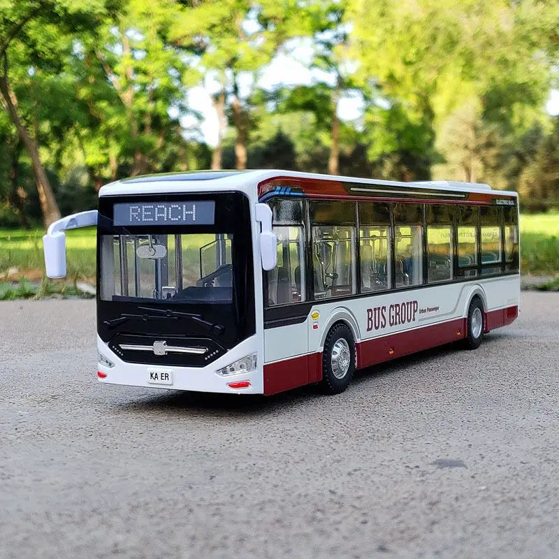 Große Größe Elektrische Tourist Spielzeug Verkehrs Bus Legierung Passagier Auto Modell Diecast Metall Spielzeug Business Bus Modell Sound Licht Kinder Geschenk Image