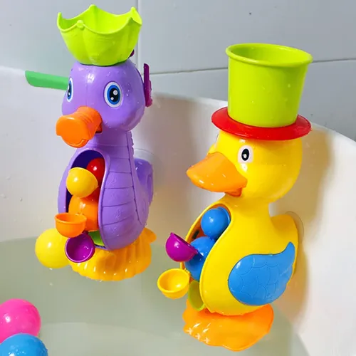 Kinder Dusche Bad Spielzeug Nette Gelbe Ente Wasserrad Elephant Spielzeug Baby Wasserhahn Baden