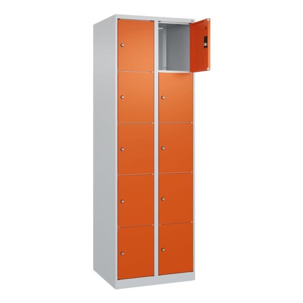 CP Schließfachschrank »Classic Plus Korpus lichtgrau« 2x5 Fächer orange, 60x185x50 cm