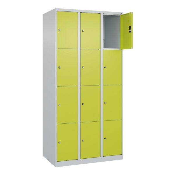 CP Schließfachschrank »Classic Plus Korpus lichtgrau« 3x4 Fächer grün, 90x185x50 cm