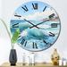 Designart "Turquoise Seascapes Capture The Vastness" Nautical & Beach Oversized Wall Clock