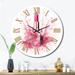 Designart "Beauty World Pink Glam Cosmetics II" Fashion Oversized Wall Clock