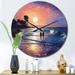 Designart "Beach Photo Seaside Stroll III" Beach Oversized Wall Clock