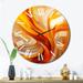 Designart "Orange Abstract Warm Fractal Design VII" Fractals Oversized Wall Clock