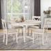 Modern Dining Table Set for 4 People, 5 Piece Kitchen Extendable Dining Table Set with 4 Chairs, Breakfast Nook, Antique White