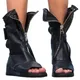 NEW Black White Peep Toe Flat Platform Gladiator Sandals Women Summer Boots Ladies Casual Shoes
