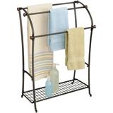 3 Tier Large Standing Metal Bathroom Towel Holder Stand with Shelf