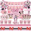Disney Minnie Mouse Birthday Party Decorations Princess Girl Party Supplies Minnie Mickey Paper