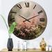 Designart "Pink Ferns Romantic Impression III" Floral Oversized Wall Clock